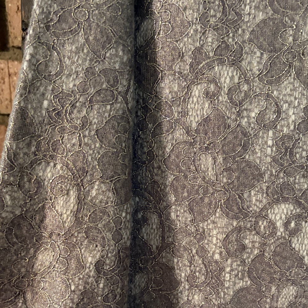 Banana Republic Silver Lace Blouse | Sheer Overlay | Elegant Minimalist Chic - Picture 4 of 7